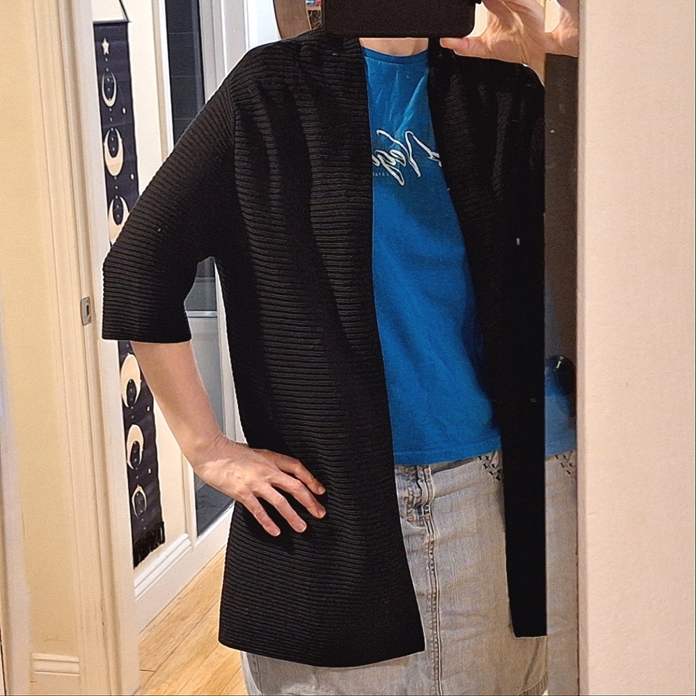 🦋EILEEN FISHER🦋Merino Wool Black Sweater/Jacket